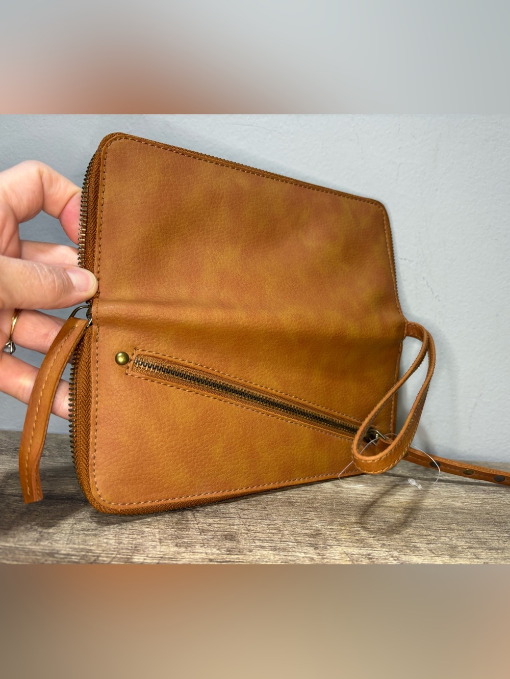 Free People Distressed Vegan Leather Wallet - Picture 4 of 12